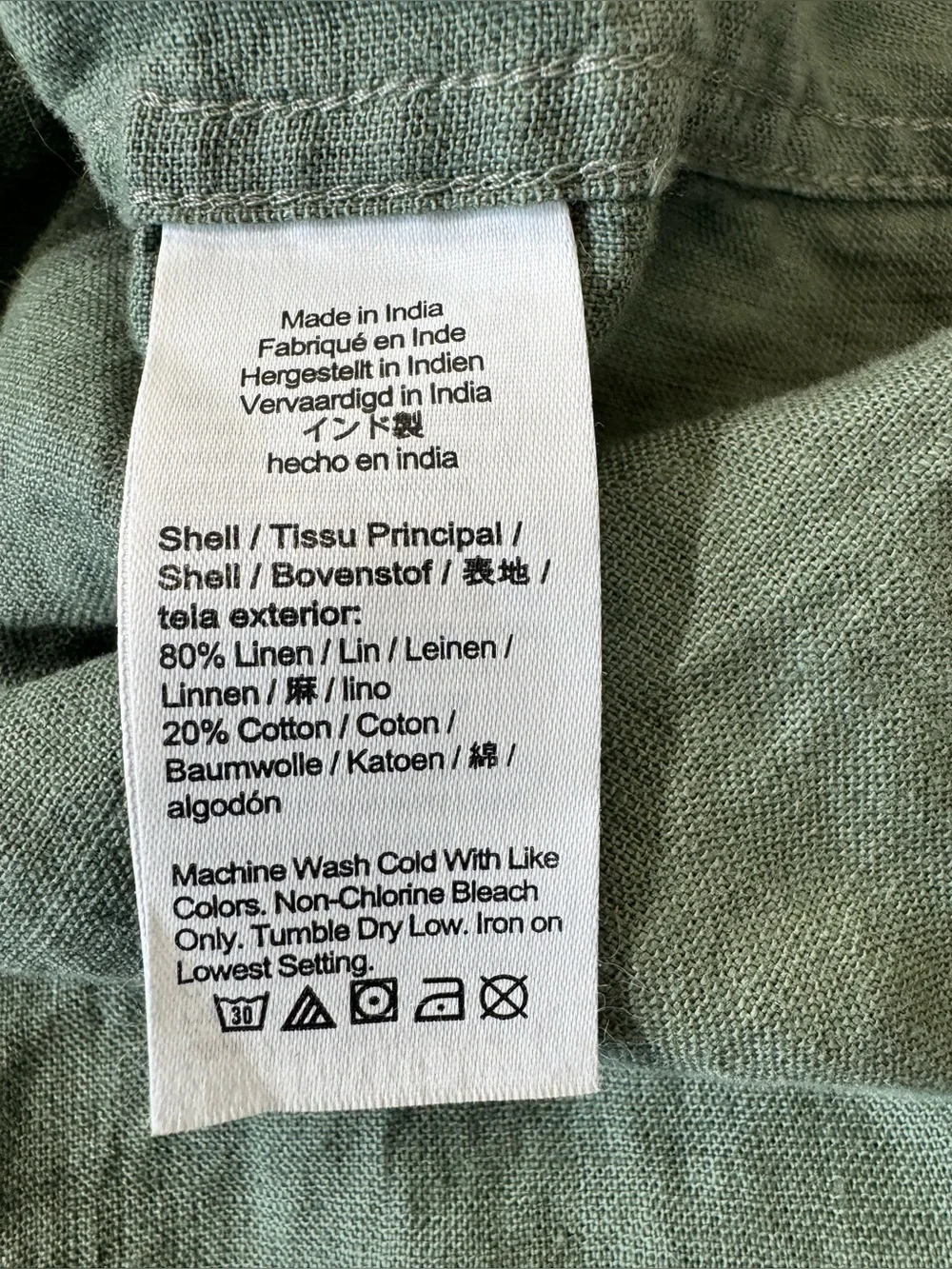 J. Crew Sage Green Button-Down Linen Shirt | Men’s M